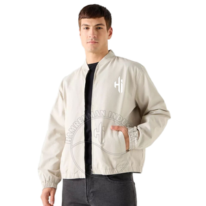 แจ็กเก็ตเบสบอลบอมเบอร์สำหรับผู้ชายเสื้อแจ็กเก็ตแนวสตรีทแฟชั่นทำจากโพลีเอสเตอร์ - Product Image 1