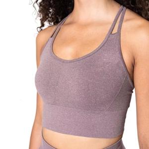 Ensemble de vêtements de yoga pour femmes actives de qualité supérieure, leggings extensibles doux avec soutien-gorge de sport à col rond, approvisionnement direct d'usine - Product Image 3