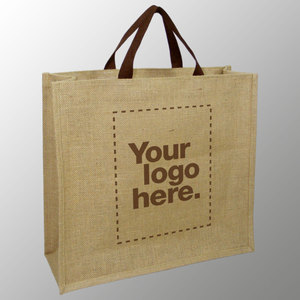 Bolsa de yute de arpillera, bolsa de playa, bolsa de supermercado con laminación dentro, bolsa de promoción de compras impresa personalizada con su logotipo o obra de arte - Product Image 2
