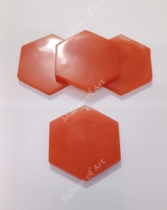 ชุดที่รองแก้วอีพ็อกซี่เรซิ่นวอลนัทคลาสสิกขนาด10ซม. สร้างสรรค์หินอ่อนสีดำสีขาวแผ่นรองครัว - Product Image 2