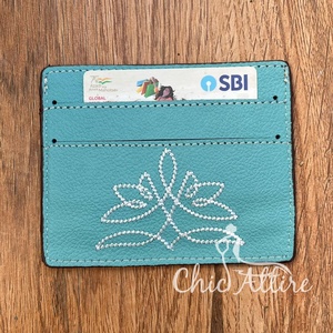 OEM personnalisé tendance Point de botte en cuir véritable RFID poche avant petit portefeuille minimaliste en cuir de vachette porte-cartes de crédit pour les femmes - Product Image 1