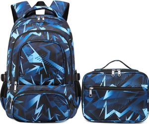 Juego de Mochila Escolar y Lonchera para Niños de Primaria y Secundaria, 2 Piezas, Cierre de Cremallera Antirrobo, Personajes, Unisex, Juego de Regalo - Product Image 1