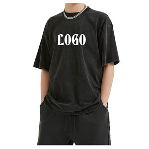 T-shirt Homme Vintage Délavé Coupe Classique 100% Coton Biologique Col Rond Manches Courtes Sérigraphie Anti-Plis Décontracté Streetwear ODM - Product Image 6