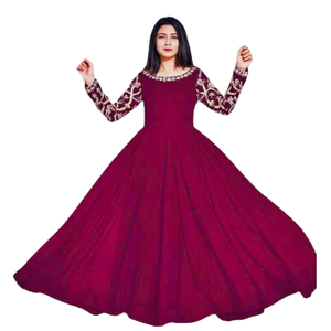 Vestidos de Fiesta Estilo Anarkali de Georgette con Dupatta de Georgette para Mujer, Ropa de Boda y Festivales, Vestido Punjabi - Product Image 5