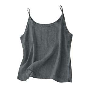 ชุดเดรสคอกลมแขนกุดสำหรับผู้หญิงชุดเดรสสวมใส่สบายใส่อยู่บ้านเสื้อสีพื้น - Product Image 3