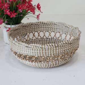 Panier multifonctionnel rond en jonc de mer, origine Vietnam, dimensions précises - Product Image 2