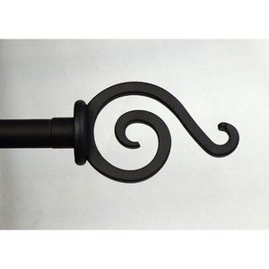 Soportes de cortina de metal montados en la pared con detalles de volutas clásicos para ventanas de sala de estar y presentación de cortinas elegante - Product Image 1