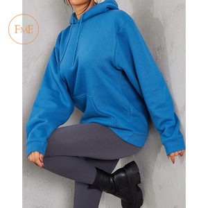 Marque privée Streetwear blanc uni coton surdimensionné pull sweat Fitness entraînement Gym longue robe à capuche - Product Image 1