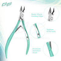 Bahasa Pro Green Pince à cuticules pour salon professionnel Pince à ongles en acier inoxydable Outil de manucure et de pédicure Tondeuse à cuticules
