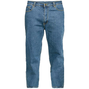 Pantalones de mezclilla azul de cintura alta para hombre, pantalones vaqueros rectos informales de negocios de algodón 100%, suavizante de nuevo estilo de punto de talla grande de alta calidad - Product Image 5
