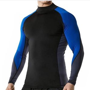 Maillot d'entraînement de compression à col rond pour hommes, imprimé respirant, coupe ajustée, course à pied, gym, jogging, sport, tricoté - Product Image 3