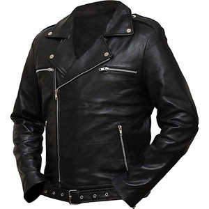 Blouson de moto classique pour homme en cuir de vache véritable durable, doublure en coton anti-UV, style motard, capuche, saison hivernale, XS, toile - Product Image 2