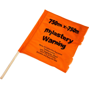 750mm X 750mm Polyester Warning <b>Flag</b> with Wooden <b>Pole</b> Durable and Easy-to-Use - Product Image 2