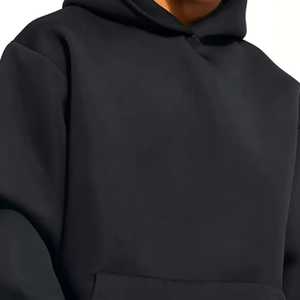 QUICKSHOW Custom 365 GSM Fleece Hoodie Design Oversized Men Blank Streetwear Batwing Sleeve Black Custom Hoodies Hombres - Product Image 3