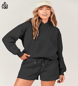 ชุดกางเกงขาสั้นผ้าฝ้าย2ชิ้นแบบสั้นสำหรับผู้หญิงชุดเล่นกีฬาผ้าคอตตอน100% ออกแบบโลโก้ได้ตามต้องการสำหรับฤดูร้อน - Product Image 2