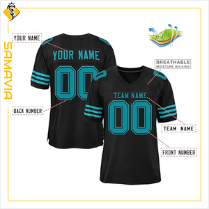 SAMAVIA Unisex logotipo personalizado y Diseño de equipo camiseta de fútbol transpirable para adultos impresión por sublimación con nombre y Club/Liga - Product Image 2