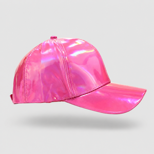 Casquettes de baseball structurées en PU <span class=keywords><strong>holographique</strong></span> de haute qualité, noires, à 6 panneaux, réglables, unisexes, décontractées et artistiques - Product Image 3