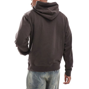 Sweat-shirt à capuche en molleton français lourd, personnalisé avec logo brodé, vente en gros, pull-over de haute qualité, imprimé, basique, pour hommes, 2 pièces - Product Image 5