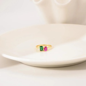 แหวนทอง14k ประดับอัญมณีคู่รักสั่งทำสำหรับงานครบรอบวันแม่ชุบโรเดียมสำหรับงานเลี้ยง - Product Image 6