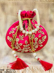 Indian Handmade Stylish Embroidered Evening Bag Potli <b>Clutch</b> for <b>Weddings</b> and Celebrations! - Product Image 6