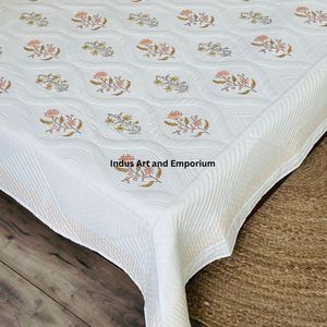 Cubrecamas de Algodón Estampados a Mano al por Mayor, Cubrecama Acolchado de Algodón - Product Image 2