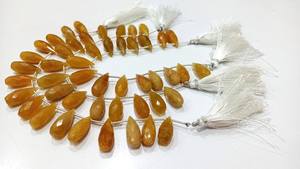 Cuentas de Aguamarina Amarilla Natural Facetadas en Forma de Lágrima de 8x20mm, Cuentas Briolette EMINENT JEWEL, Se Venden por Hilo de 8 Pulgadas de Largo - Product Image 3