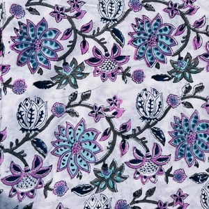 Handmade Large Cotton Quilted Boho <b>Travel</b> <b>Bag</b> Vintage <b>Woman</b> Flower Print Cosmetic Makeup Case Zipper Closure Custom Size Gift - Product Image 5