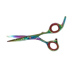 Tijeras profesionales de alta calidad para el cuidado de mascotas de acero inoxidable con revestimiento multicolor de titanio con reposapiés - Product Image 4