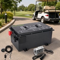 Batterie de chariot de golf au lithium ALEO POWER AL51105 48V 100Ah 200A BMS LiFePO4 avec chargeur 48V 18A, moniteur LCD Bluetooth, 8000 cycles