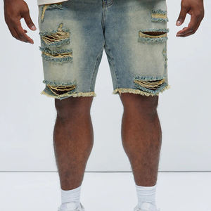 กางเกงยีนส์ขาสั้นผู้ชาย ผ้าฝ้าย 100% ยีนส์วินเทจ ล้างสี ปิดกระดุม มีกระเป๋า ดีไซน์ทันสมัย เหมาะสำหรับใส่ลำลอง สวมใส่สบาย 2026 - Product Image 6