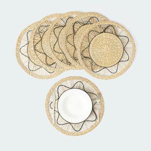 Napperons ronds en osier soleil noir produits écologiques fabriqués au Vietnam napperon décoration de table en gros - Product Image 2