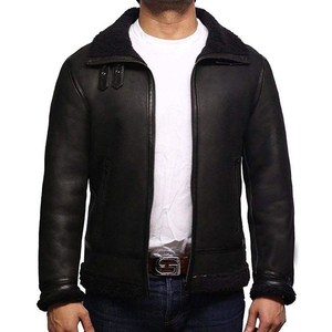 แจ็คเก็ตมอเตอร์ไซค์สไตล์ไบค์เกอร์คลาสสิกสำหรับผู้ชาย  แบบวินเทจ  ทรงบอมเบอร์  เสื้อคลุมฤดูหนาว  หนัง PU  ย้อมสีพื้น  โลโก้แบบกำหนดเองได้ - Product Image 2