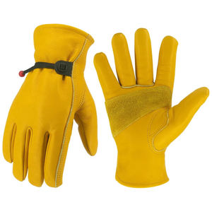 Guantes de conductor de trabajo de construcción de cuero de vaca de grano completo duraderos Protección de manos Guantes de conducción de seguridad de trabajo industrial - Product Image 1