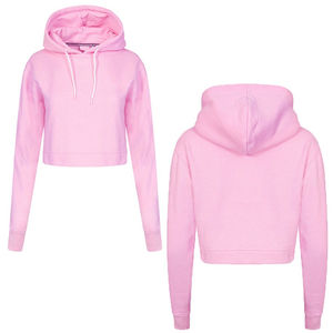 Haut court tricoté pour femme, style streetwear automne, décontracté, pour la gym, sweat-shirt court à manches longues, pull à capuche - Product Image 1