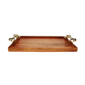 Plateau de service en rotin de qualité standard pour la maison, l'hôtel et le restaurant, finition osseuse, lot de deux, design élégant - Product Image 4
