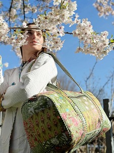 Sac de voyage tactique matelassé de luxe en patchwork, sac à bandoulière, coton, écologique, durable, robuste, pour le sport, le week-end, durable - Product Image 3