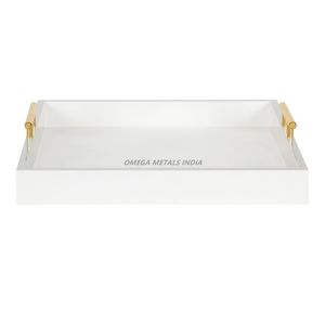 Plateau de service rectangulaire tissé beige naturel avec poignées ouvertes, idéal pour organiser les essentiels de cuisine et les présentoirs décoratifs - Product Image 4