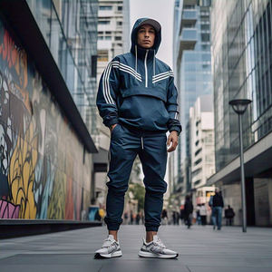 Nouveau modèle Survêtement coupe-vent Veste de pluie personnalisée pour homme Ensembles de pantalons Street Style Wind Breaker Survêtement pour homme - Product Image 5