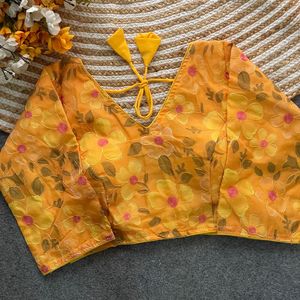 Fantaisie Designer Organza Avec Position Imprimer Blouse Femme fabricant de mode et approvisionnement de Surat au taux le plus bas - Product Image 4