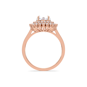 แหวนหมั้นเพชรทรงดับเบิ้ลฮาโล 1.50 กะรัต หรูหรา ทำจากทอง 9K สีเหลือง ขาว และโรสโกลด์ |   แหวนแต่งงานทรงกลมแบบเจียระไนทรงบริลเลียนท์ลายซันเบิร์สต์ - Product Image 4