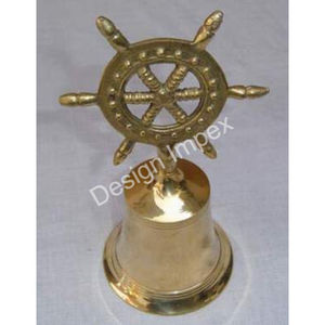 Luxury Bells Handbell With Nautical Golden <b>Ship</b> Wheel Handle Champagne <b>Bottle</b> Opener OEM Support - Product Image 3