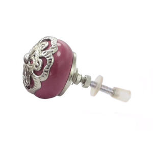 Vente chaude Argent Filigrane Fleur Céramique Boutons Tiroir Armoire Poignée Tire pour Cuisine Commode Chambre Hôtel-CK 558 - Product Image 2