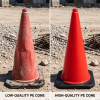 Cône de signalisation en HDPE de 30 pouces (75 cm), léger, durable, réfléchissant prismatique haute intensité, certifié CE, 4 kg, personnalisable, empilable