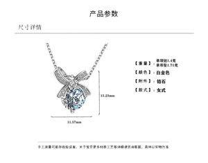 طقم سلسلة من الخرز الترقوة بفيونكة فاخرة شكل كرة قلادة قصيرة من الفولاذ المقاوم للصدأ مطلية بالفضة للحفلات للنساء - Product Image 5