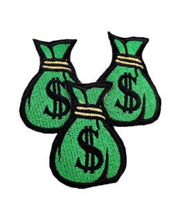 Sequin-embellished patches with <b>adhesive</b> base and merrow border for decorative fabric styling and garment decor - Product Image 1