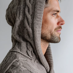 Suéteres de Punto Personalizados de Alta Calidad para Hombre, Cárdigan Grueso de Algodón con Cuello Camisero y Botones, Manga Larga, Holgado, para Invierno - Product Image 6