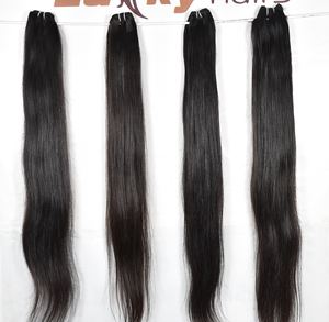 Paquets de cheveux humains vierges bruts non transformés cuticule alignée 100% Temple indien soyeux vague droite couleur naturelle extensions noires - Product Image 4