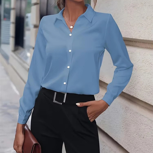 เสื้อเชิ้ตแขนยาวผ้าฝ้าย100% สำหรับผู้หญิงเสื้อเชิ๊ตแขนยาวปรับแต่งสไตล์ลำลอง - Product Image 6