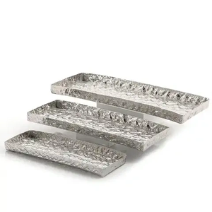 Plateau en aluminium pour Ramadan Eid Cadeau de service pour hôtels mariages Plateau de service pour bonbons au chocolat Plateaux en argent - Product Image 3
