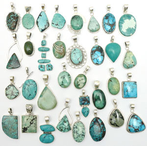 อัญมณีเทอร์ควอยซ์ธรรมชาติ925เงินแท้จี้สไตล์ชาติพันธุ์เครื่องประดับแฮนด์เมดขายส่งราคาโรงงานเป็นจำนวนมาก - Product Image 6